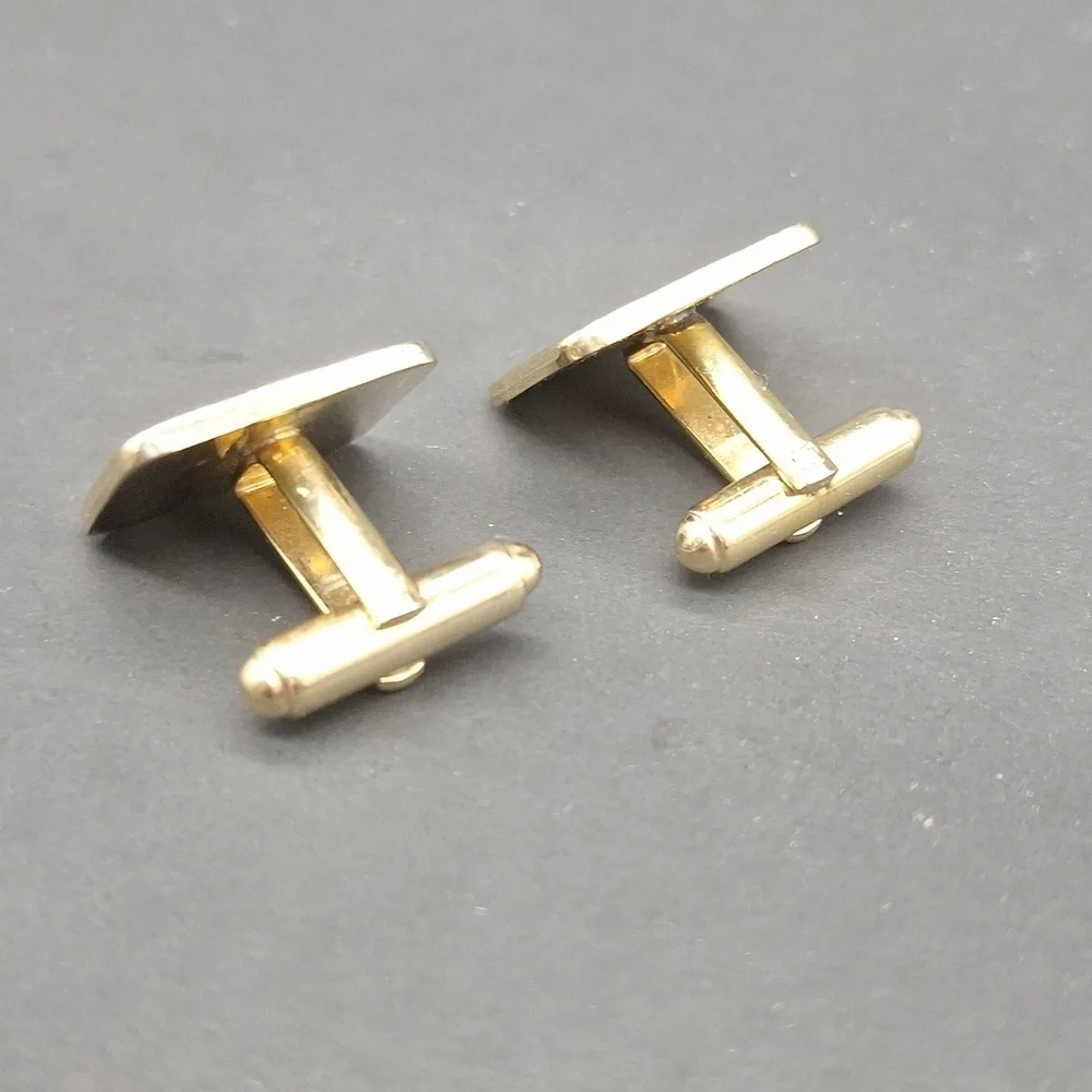 Vintage Gold Tone Geometric Cufflinks